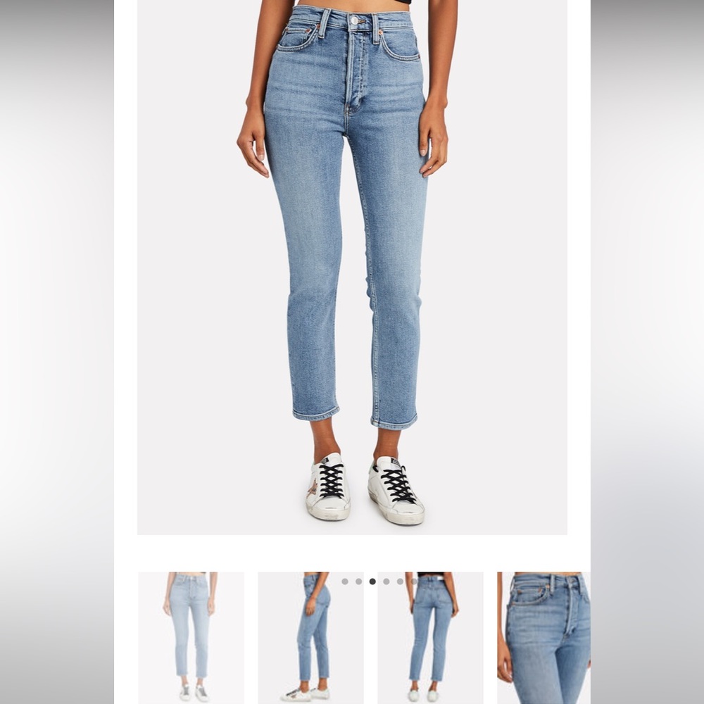 RE/DONE 90s High-Rise Ankle Crop Jeans size 32
